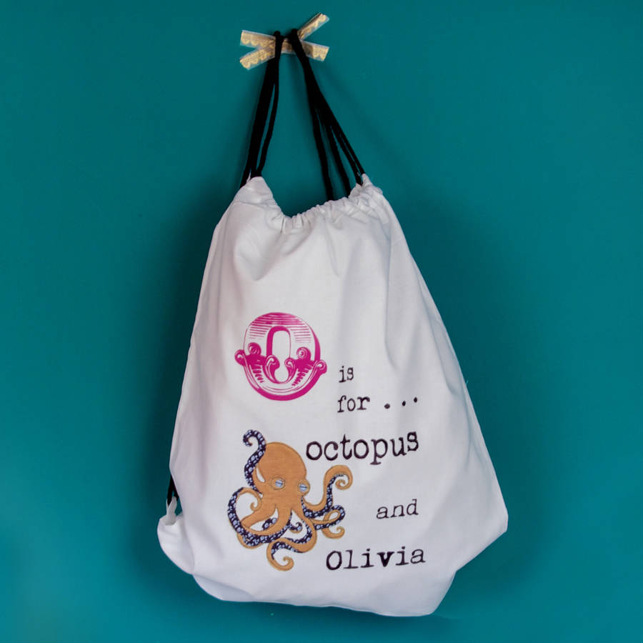 personalised name drawstring bag by snapdragon