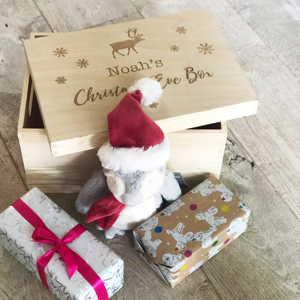 Personalised Wooden Christmas Eve Box By Lime Tree London | notonthehighstreet.com