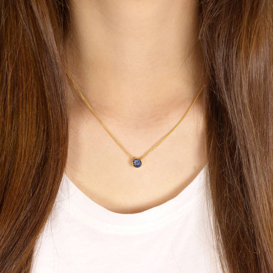 Alexandrite Necklace In 18ct Gold, June Birthstone By Lilia Nash