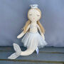 Linen Mermaid Princess Soft Toy, thumbnail 2 of 4