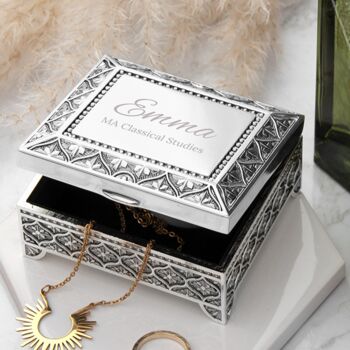 Personalised Graduation Silver Trinket Box, 2 of 3