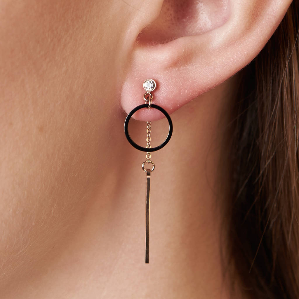 minimal sleek two way earrings by dose of rose | notonthehighstreet.com