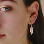 Rose Gold Vermeil Feather Drop Earrings, thumbnail 1 of 7