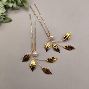 Wedding Hair Accessories Gold Set Of Two, 10 of 12