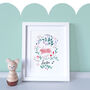 Personalised Children's Name Print: Leaping Bunny, thumbnail 1 of 3