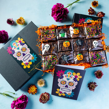 Day Of The Dead Indulgent Halloween Brownie Gift, 2 of 3