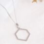 Manifesting Hexagon Charm Sterling Silver Necklace, thumbnail 1 of 3