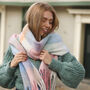 Pastel Multicoloured Check Winter Scarf, thumbnail 4 of 5