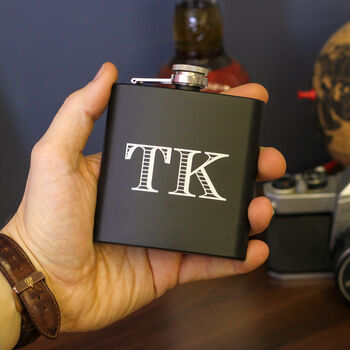 Personalised Initials Hip Flask With Matching Tin, 8 of 8