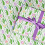 Snowdrop Tulips Wrapping Paper Roll Or Folded, thumbnail 3 of 3