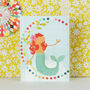Happy Birthday Mermaid Mini Card, thumbnail 2 of 4