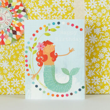 Happy Birthday Mermaid Mini Card, 2 of 4