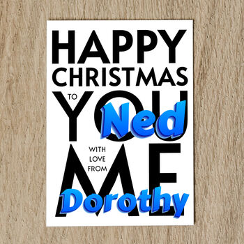 Personalised Christmas Card With Names And Message, 5 of 8