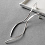 Sterling Silver Elongated Ribbon Stud Earrings, thumbnail 4 of 5