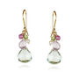 Green Amethyst Cluster Earrings, thumbnail 2 of 3