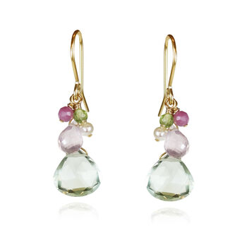 Green Amethyst Cluster Earrings, 2 of 3