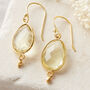 Amethyst Oval Drop Gold Plated Earrings, thumbnail 9 of 12