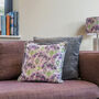 Pine Lanterns Patterned Fringe Cotton Cushion, thumbnail 4 of 8