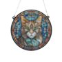 Cat Tabby Stained Glass Effect Suncatcher, thumbnail 3 of 5