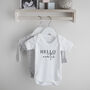 Personalised Hello Baby Announcement Bodysuit, thumbnail 3 of 4
