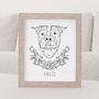 Personalised Pitbull Memorial Outline Portrait Print, thumbnail 1 of 8