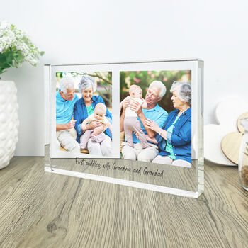 Personalised Two Photo Giant Crystal Block 14cm X 19.5cm, 2 of 5