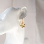 Gold Plated Flower Dangle Earrings, thumbnail 10 of 10