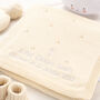 Cream Pointelle Christening Blanket With Cross And Name, thumbnail 2 of 11