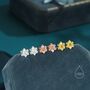 Daffodil Stud Earrings In Sterling Silver, thumbnail 1 of 12