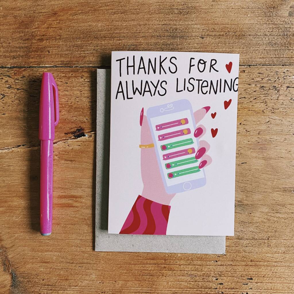 Thanks For Always Listening Galentines Card, 1 of 2