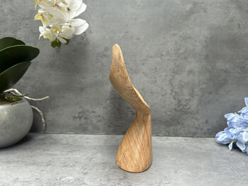 Hand Carved 19cm Diving Whale Tail Wooden Ornament Gift, 8 of 12