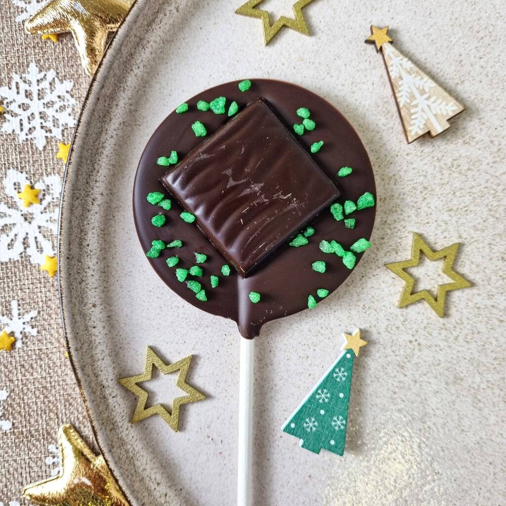 Dark Chocolate Vegan Mint Thin Lollipop