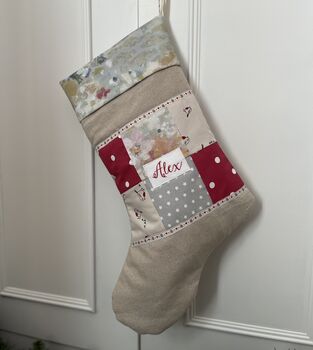 Luxury Patchwork Christmas Stocking, 9 of 12