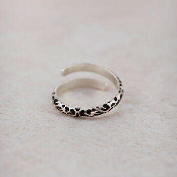 Sterling Silver Leopard Print Wrap Around Thumb Ring, 2 of 3