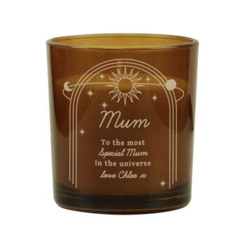 Personalised Celestial Amber Glass Candle, 5 of 5