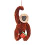 Christmas Bristle Monkey Decoration, 12cm, thumbnail 3 of 3