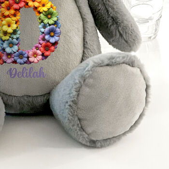 Personalised Flower Alphabet New Baby Teddy Bear, 4 of 7