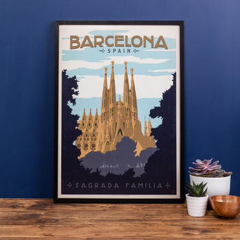 barcelona travel print by i heart travel art. | notonthehighstreet.com