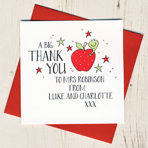 Personalised Teacher Thank You Card With Wobbly Eyes By Eggbert & Daisy