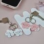 Daisy Keyring Charm Set With Smiley And Grumpy Faces, thumbnail 1 of 5