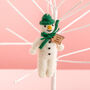 Personalised Felt Snowman Christmas Tree Decoration, thumbnail 3 of 7