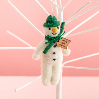 Personalised Felt Snowman Christmas Tree Decoration, 3 of 7