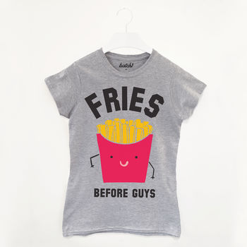 Fries Before Guys Women’s Slogan T Shirt, 3 of 3