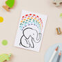 Elephant Rainbow Greeting Card, thumbnail 1 of 3