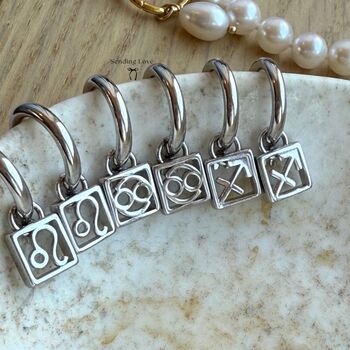 Capricorn Zodiac Earrings Sterling Silver Gift For Her, 4 of 4
