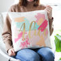 Personalised Foil Paint Strokes Cushion Gift For Her, thumbnail 1 of 3