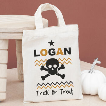 Personalised Cotton Halloween Trick Or Treat Bag, 3 of 12