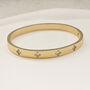 Solitaire Diamond Clover Bangle Gold, thumbnail 1 of 9