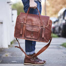 classic leather messenger bag by vida vida | notonthehighstreet.com