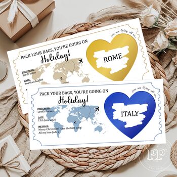 Personalised Holiday Boarding Pass, Scratch Reveal Ticket, 10 of 11